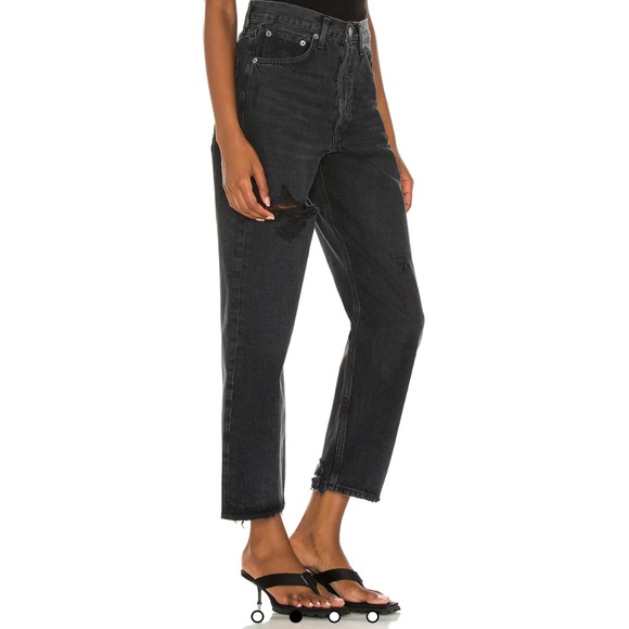 AGOLDE 90s‎ crop distressed denim in shutter. - Picture 3 of 13